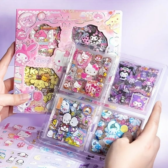 YOSENING Hello Kitty Sanrio Non-Repeating 100-Piece Sticker Set Waterproof Stationery Sticker Gift Box Birthday Gift QQH624-3056