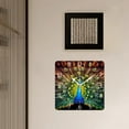 thumbnail image 3 of 12 Inch Wall Clock Battery Operated Square Clock Decorative for Office, Kitchen, Outdoor, Living Room，A Peacock with Feathers Out Lovely Pattern, 3 of 4