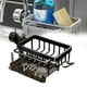 thumbnail image 4 of Estante de almacenamiento para grifo con bandeja de goteo, instalación sin herramientas, organizador de fregadero ahuecado para esponjas y cepillos, soporte de aluminio que ahorra espacio para co, 4 of 9