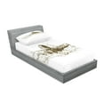 thumbnail image 2 of Ambesonne Black White Fitted Sheet & Pillow Sham Set, Olympics Swimming, Twinxl, Olive Green White, 2 of 2