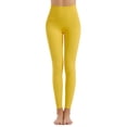 thumbnail image 4 of Huresd Womens High-WaistedFull Length Yoga Pants Tummy Control Stretchy Workout Lounge Legging 28'' Yellow M, 4 of 6