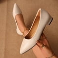 thumbnail image 5 of hopeusnice Women's Shoes Plus Size Available Low Heel Block Heel Stylish Look For Modern Fashion Needs Beige 36, 5 of 6