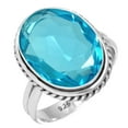 thumbnail image 1 of 925 Sterling Silver Ring For Women - Girls Blue Quartz Gemstone Silver Ring Size 8 December Birthstone Fashion Silver Ring Size 8 Thanksgiving Gift For Mother Gemstone 925 Silver Jewelry, 1 of 5