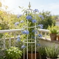 thumbnail image 4 of Vignes Grimpantes Fleur Trellis - Construction en Plastique et Fer Résistante à la Rouille et aux Intempéries Support de Plante à Hauteur Réglable Balcon, Blanc, JKODE, 4 of 7