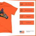 thumbnail image 4 of Tee Hunt Dean Russo Colorful Horse T-Shirt Neon Mosaic Wild Mustang Men's Tee, Orange, Medium, 4 of 5