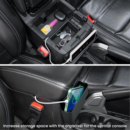 4PCS Upgraded Center Console Organizer for Jeep Wrangler JL JLU 4xe 2018-2025 & Gladiator JT 2020 2021 2022-2025 Accessories Gear Shift Side Tray Hanging Armrest Storage Box (Not for JK/JKU)