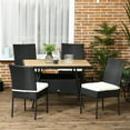 thumbnail image 2 of Outsunny 5 Pieces Rattan Patio Dining Set, Wicker Table and 4 Padded Chairs, 2 of 10