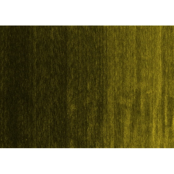 Ahgly Company Machine Washable Indoor Rectangle Abstract Yellow Contemporary Area Rugs, 2' x 5'