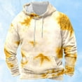 thumbnail image 5 of XIAOCHA Men's Monochrome Tie Dye Print Pullover Hoodie Oversized Long Sleeve Hooded Sweatshirt With Kangaroo Pocket Soft Bold Casual Hoodies, 5 of 5