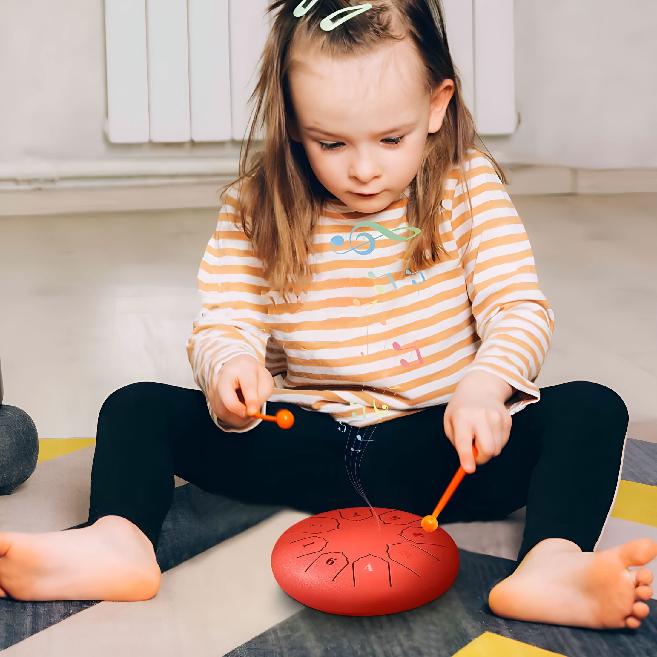 ZHZFKQ 8" Steel Tongue Drum - 6-Tone Handpan Drum for Kids & Adults, Zen Meditation & Sound Healing Instrument with Mallets, Portable 16X16Cm, Perfect for Yoga, Relaxation & Musical Gifts