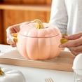 thumbnail image 5 of Dutch Oven Pot with Lid, Pumpkin Pottery Dessert Saucepan, Mini Baking Dish Cute Pumpkins Bowl, Covered Dutch Oven Ceramic Stockpot, Pumpkin-shaped Casserole, 5 of 9