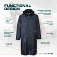 thumbnail image 3 of Portwest S438 Men's Waterproof Raincoat - Lightweight Long Rain Jacket with Hood and Pockets Black, X-Large, 3 of 5