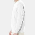thumbnail image 3 of Hanes Essential-T Men's Long Sleeve T-Shirt, Crewneck, Classic Fit Cotton Tee, White, S, 3 of 5