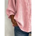 thumbnail image 5 of Only Moment Womens Summer Tops 3/4 Sleeve Square Neck Jute Classic Fit Dress Shirt Work Business Casual Long Sleeve Blouse Tops Pink,S, 5 of 9