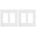 thumbnail image 1 of EcoNesxp 2-piece set screw-free double wall plate plastic light switch cover white decorative socket panel set screw-free double wall plate plastic light switch cover white decorative socket panel 2-, 1 of 5