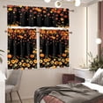 thumbnail image 6 of Kitchen Curtain Set 3Pcs Fall Leaf Pumpkin Coffee Curtain Blackout Valance Curtain and Tier with Rod Pocket for Kitchen Window Living Room S, 6 of 6