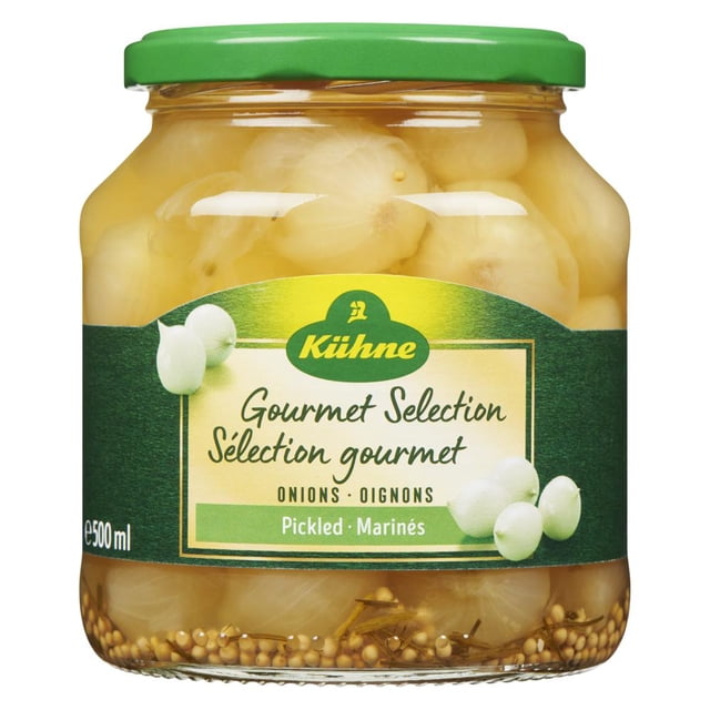 Kuhne Gourmet Selection Pickled Onions, Preserved Filet Onions, Glass Jar, 500 ml