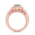 thumbnail image 3 of SuperJeweler 2 1/4 Carat Princess Shape Halo Diamond Bridal Set In 14 Karat Rose Gold For Women, 3 of 5