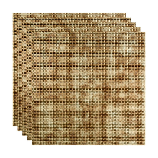 FASÄDE Square Decorative Vinyl 2ft x 2ft Lay in Ceiling Panel in Bermuda Bronze (5 Pack)