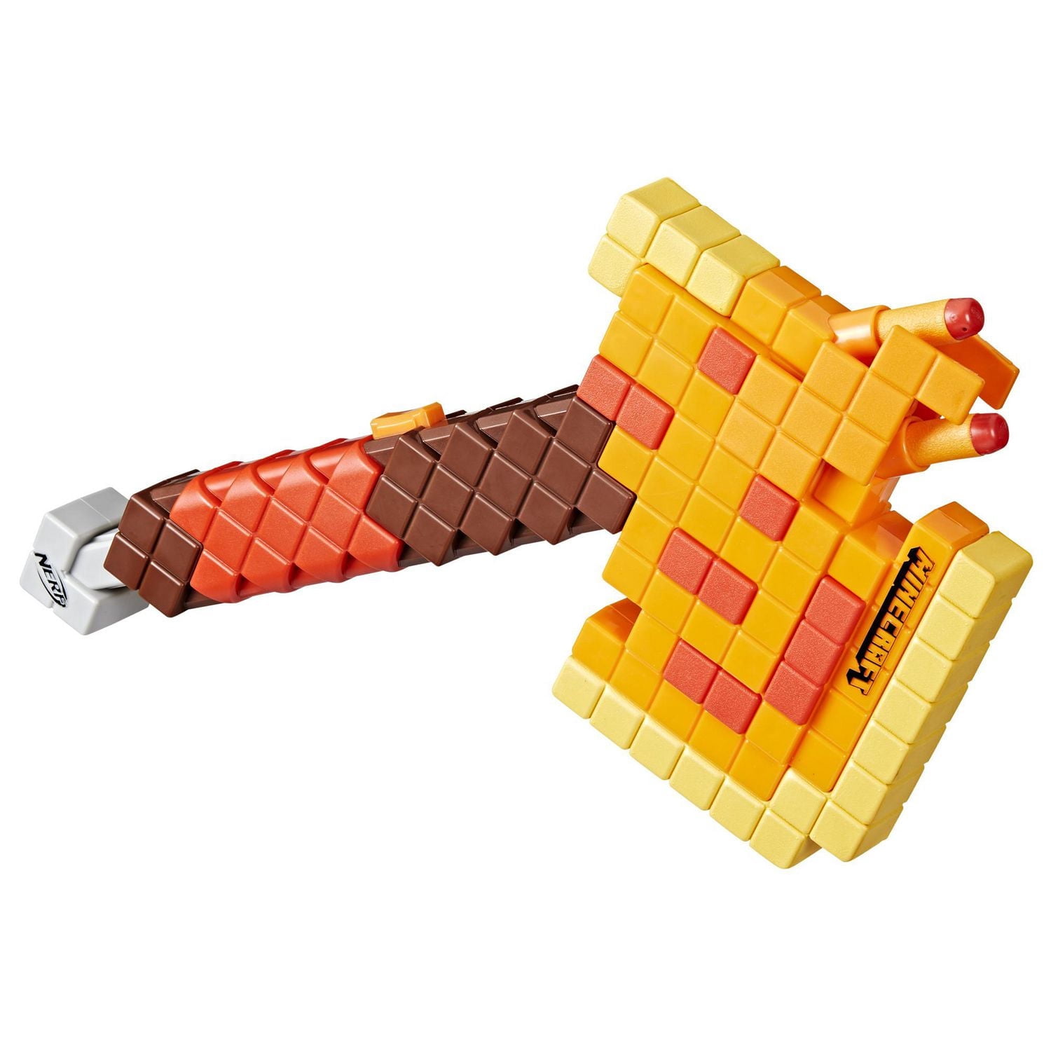 Nerf Minecraft Firebrand, Dart Blasting Axe, 6 Nerf Elite Foam Darts, Design Inspired by Minecraft Axe in the Game, Pull Down Priming, Minecraft Toys