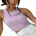 thumbnail image 2 of PENGXIANG Femmes Solide Couleur Réservoir Tout-Match Slim Élégant Sans Manches Crop Top, 2 of 5