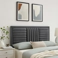 thumbnail image 2 of Tufted Headboard, Full Queen Size, Dark Grey Gray, Velvet, Mid Century Bedroom, Modern Contemporary Boutique HB35248, 2 of 9