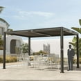 thumbnail image 2 of Grand Patio Outdoor 10x13 Aluminum Pergola with Adjustable Louvers and Integrated Drainage System, 2 of 8