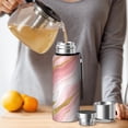 thumbnail image 4 of 20 Oz Pink and Gold Marble Texture Coffee Tumbler Double Wall Insulated Stainless Steel Water Bottle | Metal Reusable Thermoses Flask with Cup Cap | Leak & Sweat Proof with Anti-Dust Lid, 4 of 7