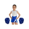 thumbnail image 1 of IEFIEL Kids Girls Dance Outfit Sleeveless Shiny Sequins Dress with Shorts and Pompoms Set Cheerleading Uniform A Royal Blue 12, 1 of 7