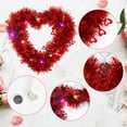 thumbnail image 6 of Sunjoy Tech Valentine Heart Shaped Wreaths Red Tinsel Heart Shaped Wreaths with Foil Hearts Love Hanging for Valentine's Day Wedding Front Door Wall Decor, 6 of 7