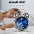 thumbnail image 3 of Reloj Despertador Súper Ruidoso para Personas Que Duermen con Mucho Espíritu, Reloj Despertador de 4 Pulgadas con Doble Campana y Luz de Fondo, Silencioso sin Tictac y Esfera Luminosa, Relojes Desper, 3 of 7