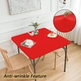 thumbnail image 4 of Stretch Tablecloth Cover | 86x86cm Elastic Polyester Fabric | Red Fitted Table Protector | Dust Proof & Stain Resistant | Easy Fit Square Table Cover for Dining & Events, 4 of 6