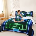 thumbnail image 4 of Erosebridal Football Sport Games 7 Pieces Bedding Comforter Set,Cartoon Soccer Court Print Full Bedding Set For Kids Boys,Reversible, 4 of 7