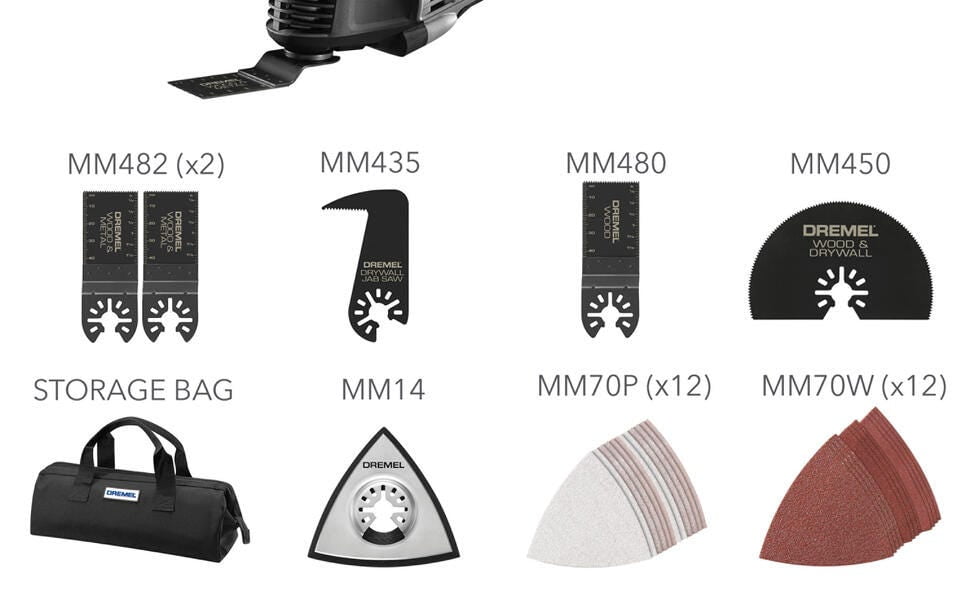 Dremel Multi-Max MM50-02 5 Amp Variable Speed Corded Oscillating Multi-Tool Kit with 16 Accessories and Storage Bag