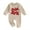 Khaki, variant on Newborn Baby Christmas Long Sleeve Rompers 3M 6M 12M 18M Newborn Casual Fuzzy Letter Round Neck Bodysuit Infant Loose Fit Jumpsuits