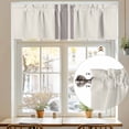 thumbnail image 7 of Farmhouse Gray Valances for Windows, 60 x 18in, Sripes Cream Background Rod Pocket Kitchen Valance Curtain Light Filtering Window Treatments for Living Room Bedroom, 1 Panel, 7 of 7
