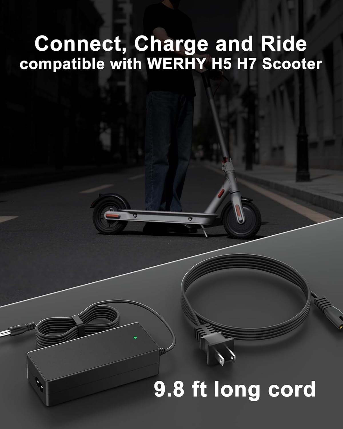 UL 42V Charger Compatible with WERHY H5 H7 36V Lithium Battery
