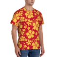 thumbnail image 5 of Rocae Red Vintage Flowers for Men's Moisture-Wicking Crew Tee - T-Shirt for Sports, Outdoor Activities, and Casual WearX-Large, 5 of 9