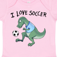 thumbnail image 4 of Inktastic I Love Soccer-Dinosaur in Blue Boys or Girls Baby Bodysuit, 4 of 5