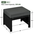thumbnail image 2 of Yaheetech 2pcs Wicker Ottomans with Removable Cushion, Black/Gray, 2 of 7