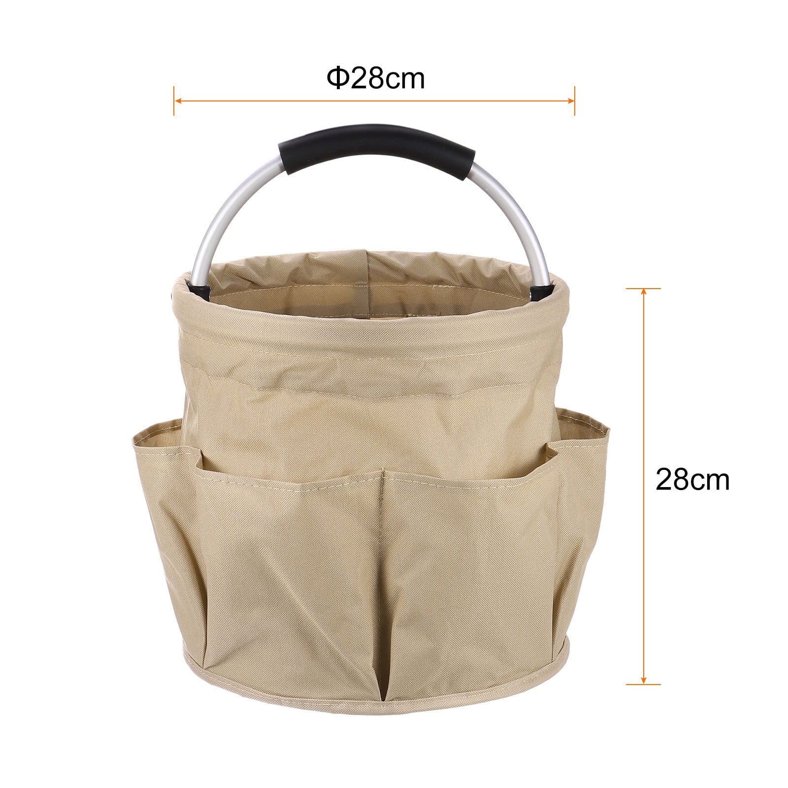 Uxcell 2pcs Garden Tool Bag 280mm x 280mm Oxford with Pockets Garden Tote Bag, Khaki