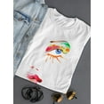 thumbnail image 3 of Girls Face With Fancy Make Up T-Shirt Women -Image by Shutterstock, Female XX-Large, 3 of 4