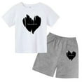 thumbnail image 2 of Conjunto de 2 piezas de camiseta y pantalones cortos para niños y adolescentes, ropa deportiva con estampado de moda coreana, conjunto de verano para bebés, manga corta, 3 a 12 años, 2 of 5