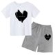 thumbnail image 2 of Conjunto de 2 piezas de camiseta y pantalones cortos para niños y adolescentes, ropa deportiva con estampado de moda coreana, conjunto de verano para bebés, manga corta, 3 a 12 años, 2 of 5
