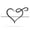 Black, variant on Personalized Infinity Heart Monogram – Custom Metal Wall Art, Romantic Home Décor, Wedding & Anniversary Gift, Made in USA (B-18x10)