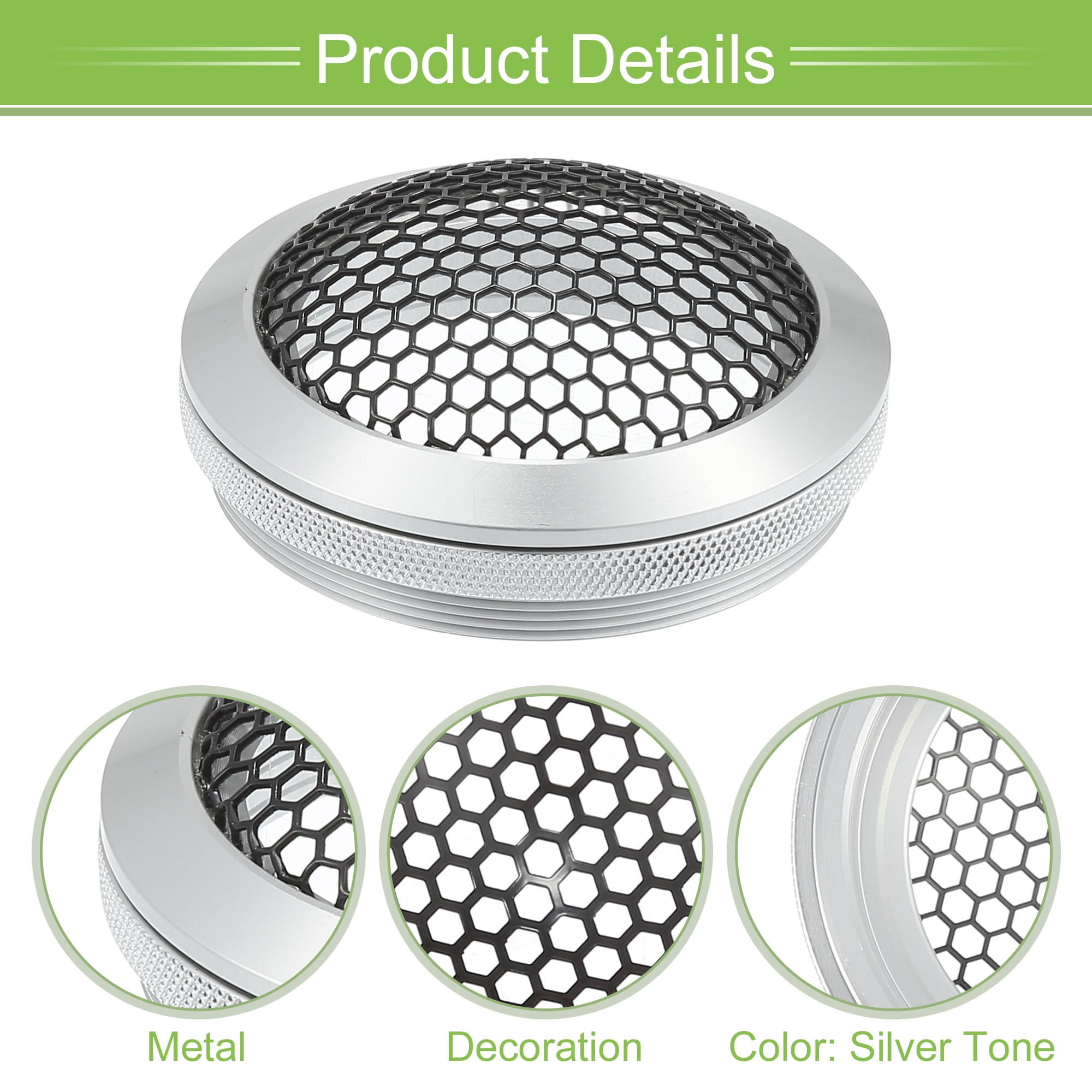 Unique Bargains 2 Inch Car Speaker Grills Cover Iron Aluminum Alloy Mesh Protector Case