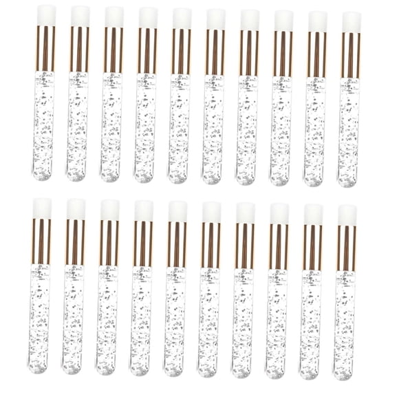 Qarigey 20 Pieces Lash Shampoo Brushes Cosmetic Remover Off Lash Peel Tool Pinceles de maquillaje y herramientas Oro plateado