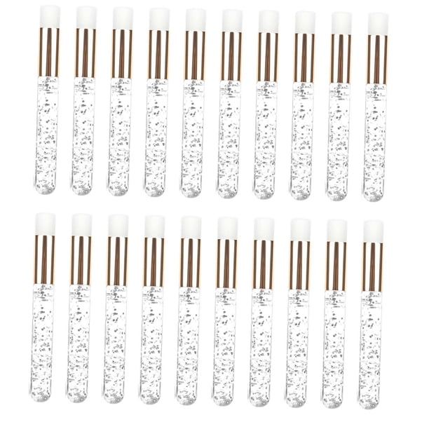 Seitruly 20 Pieces Lash Shampoo Brushes Cosmetic Remover Off Tool Lash Peel Pinceles de maquillaje y herramientas Oro plateado