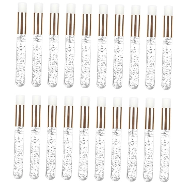Seitruly 20 Pieces Lash Shampoo Brushes Cosmetic Remover Off Tool Lash Peel Pinceles de maquillaje y herramientas Oro plateado