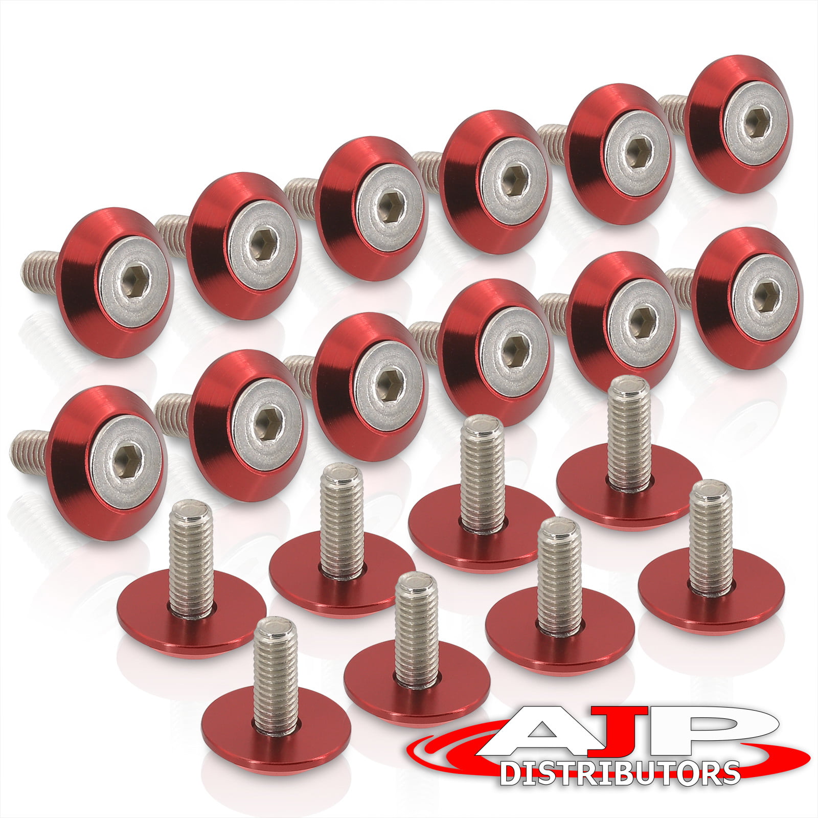 10 Pcs M6x20mm  Aluminum Fenders Bumper Anodized Washers With Bolts Dress Up 